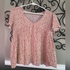 Floral V-Neck Women's Top
